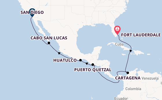 Mexicaanse Riviera vanaf Fort Lauderdale, Verenigde Staten met de Zaandam