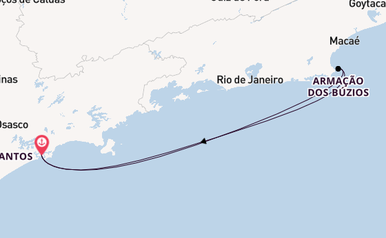 Brazilië vanaf Santos, Brazilië met de MSC Divina