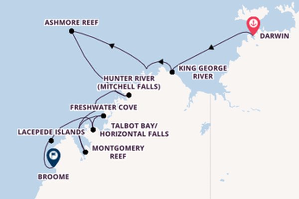 Australia from Darwin, Australia with the Seabourn Pursuit