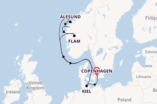 Norway from Copenhagen with the MSC Euribia