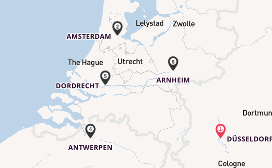 Rhein ab Düsseldorf, Deutschland auf der VIVA ONE