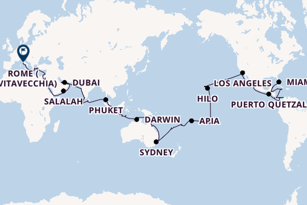 World Cruise from Miami, Florida with the Seven Seas Splendor