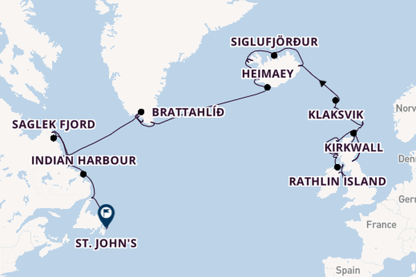 trans-Atlantisch vanaf Belfast, Noord-Ierland met de Sabourn Venture 