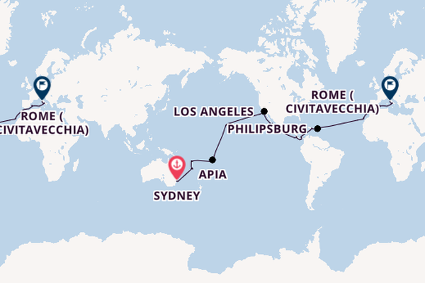 Round-the-World Trip from Sydney, Australia with the MSC Magnifica