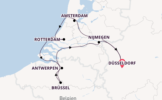 Rhein ab Düsseldorf, Deutschland auf der VIVA ONE