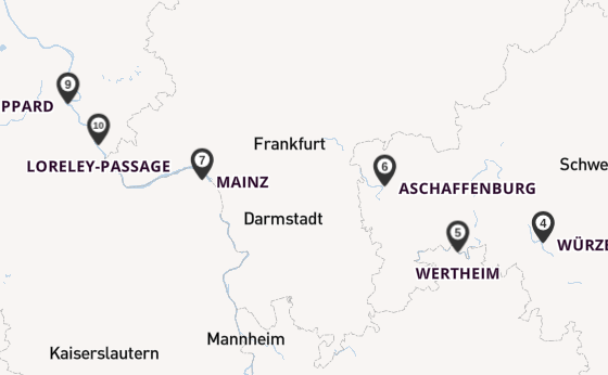 Main ab Frankfurt am Main, Deutschland auf der A-ROSA ALEA