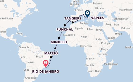 Transatlantic from Rio de Janeiro, Brazil with the MSC Seaview