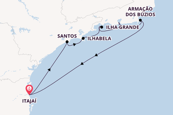 Brazilië vanaf Itajaí, Brazilië met de MSC Sinfonia