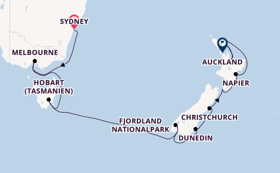 Sapphire Princess - Von Sydneys Oper zu den Fjorden Neuseelands