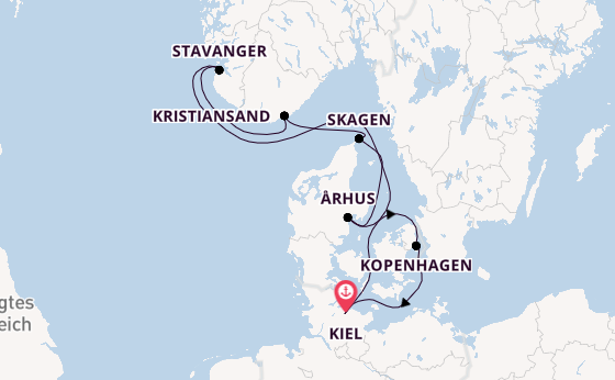 Norwegen ab Kiel, Deutschland auf AIDAluna