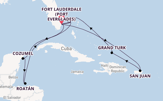 Caribbean from Fort Lauderdale (Port Everglades), Florida with the Sun Princess