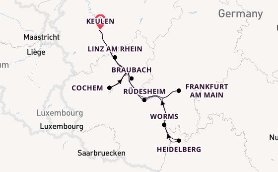 Rijn vanaf Keulen, Duitsland met de Swiss Crystal