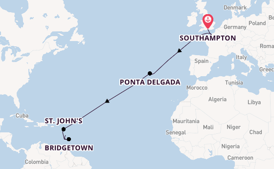 Southern Caribbean from Southampton, England with the MSC Meraviglia