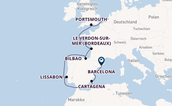Westliches Mittelmeer ab Rotterdam, Niederlande auf der Rotterdam