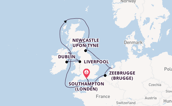 Britse Eilanden vanaf Southampton (Londen), Engeland met de Norwegian Sky