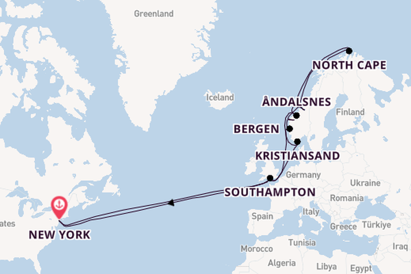 Transatlantic from New York, USA with the Queen Mary 2