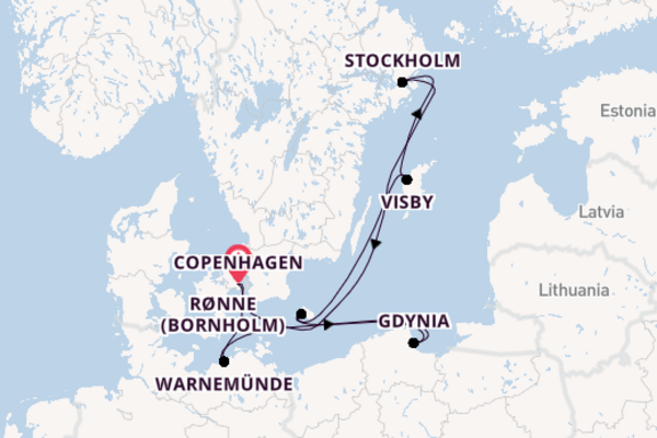 Europe from Copenhagen, Denmark with the MSC Poesia