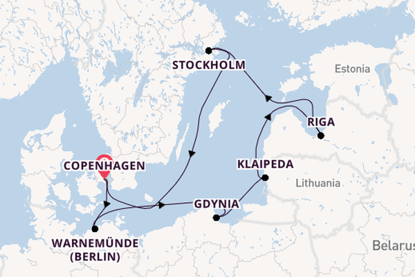 Baltic Sea from Copenhagen, Denmark with the MSC Magnifica