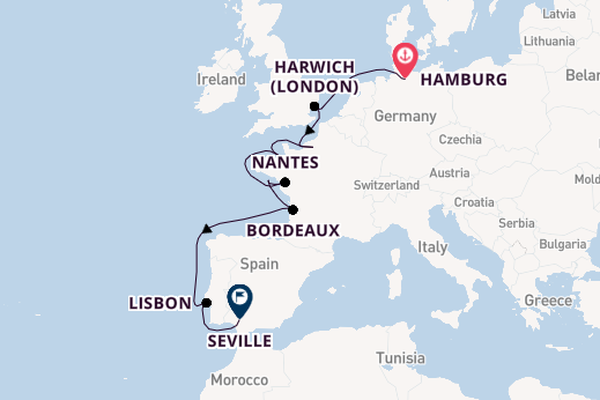 England from Hamburg, Germany with the HANSEATIC nature