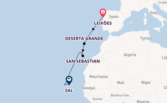 Portugal vanaf Leixões, Portugal met de HANSEATIC spirit
