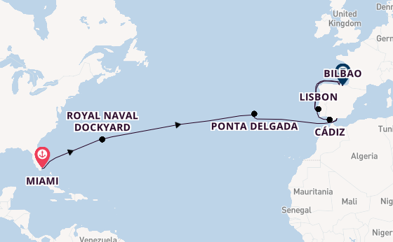 Transatlantic from Miami, Florida, USA with the Seven Seas Grandeur