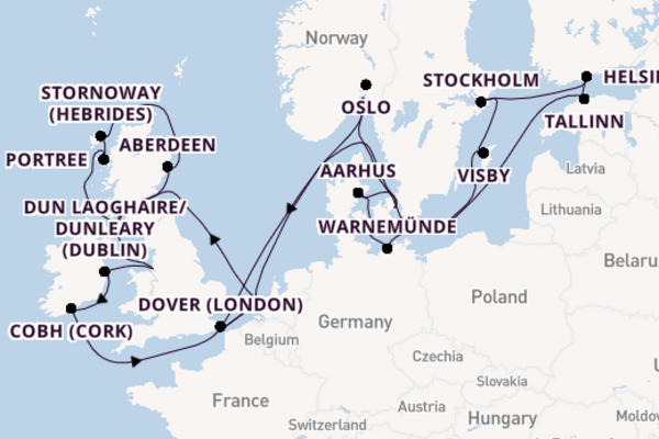 British Isles From Rotterdam with the Nieuw Statendam