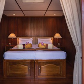 Come aboard the undefined and discover one of 3 cabin categories on a total of 4 decks that can accommodate 64 passengers. Choose your dream cabin and feel at home on board the undefined!