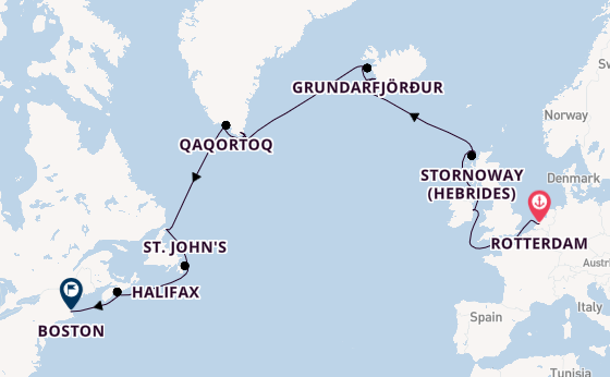 Transatlantic from Rotterdam, The Netherlands with the Volendam