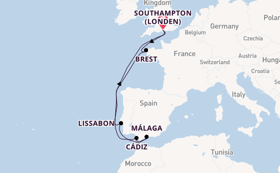 Engeland vanaf Southampton (Londen), Engeland met de MSC Meraviglia