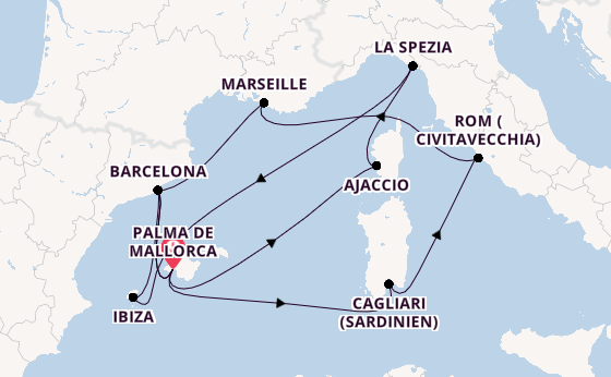 Westliches Mittelmeer ab Deutschland auf AIDAcosma