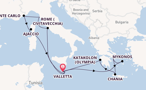 Mediterranean from Valletta, Malta with the Azura