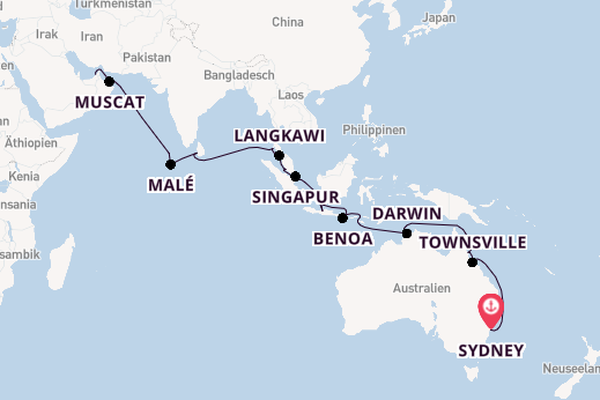 Südostasien ab Sydney, Australien auf der VASCO DA GAMA