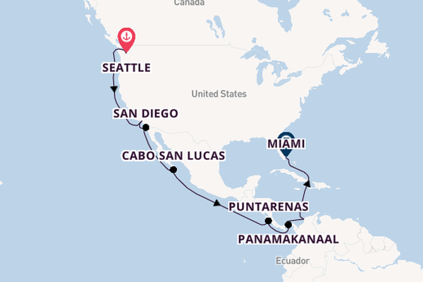 Amerikaanse Westkust vanaf Seattle, Verenigde Staten met de MSC Poesia