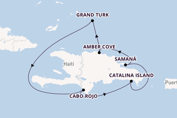 Caribbean from La Romana, Dominican Republic with the Costa Pacifica