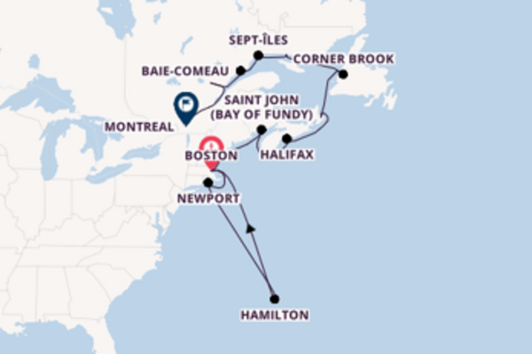 Cruise naar Montreal via Portland Maine