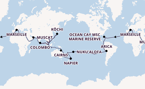 MSC Magnifica - In 116 Tagen Weltmomente auf 5 Kontinenten entdecken