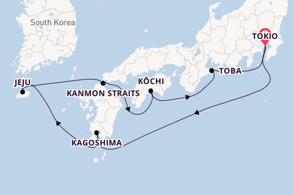 Japan vanaf Tokio, Japan met de Sapphire Princess