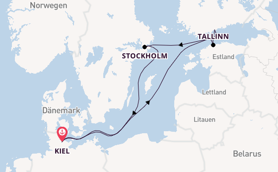 Ostsee ab Kiel, Deutschland auf der Mein Schiff 2