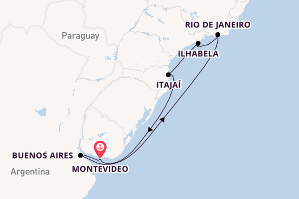 South America from Montevideo, Uruguay with the MSC Fantasia