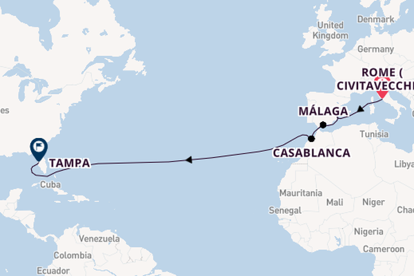Transatlantic from Rome (Civitavecchia), Italy with the Celebrity Constellation