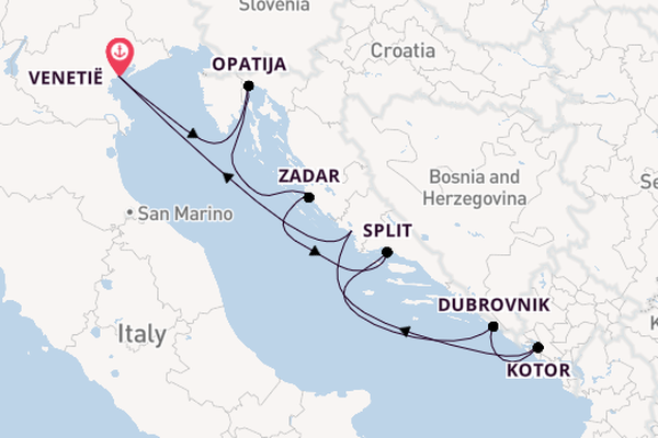 Oostelijke Middellandse Zee vanaf Venetië, Italië met de Azamara Onward