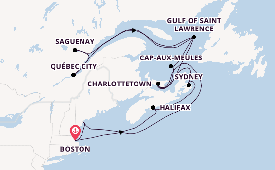 New England from Boston, Massachusetts, USA with the Zuiderdam