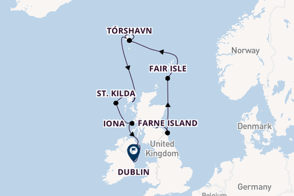 British Isles from Leith (Edinburgh), Scotland with the Silver Wind