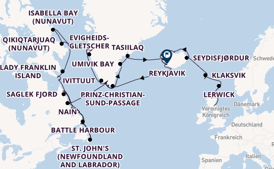 Transatlantik ab Leith (Edinburgh), Schottland auf der Seabourn Venture
