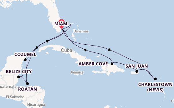Caribbean from Miami, Florida, USA with the Regal Princess