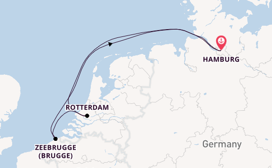 West-Europa vanaf Hamburg, Duitsland met AIDAprima
