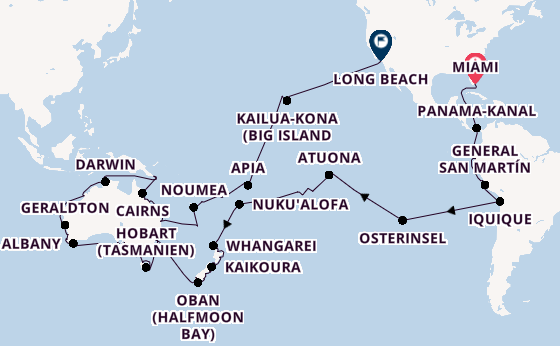 Transpazifik ab Miami auf der Seabourn Quest