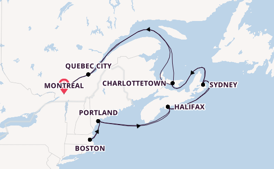 New England from Saint Lawrence River Cruising with the Volendam