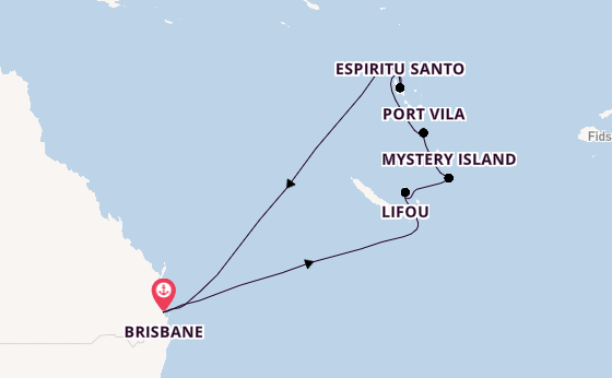 Südsee ab Brisbane, Australien auf der Carnival Encounter