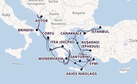 Eastern Mediterranean from Dubrovnik, Croatia with the Seabourn Ovation 